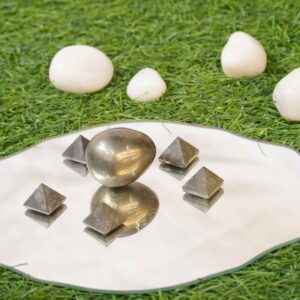 Pyrite Egg and Pyramid